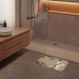 Vrouw - Azië - Kunst - Beige Badmat klein -sfeer2