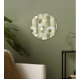Artistiek - Modern - Groen Wandcirkel kunststof plaat 5mm dik klein 188 -sfeer3