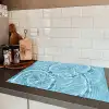 Water - Blauw - bubbels Inductie beschermer vinyl 3mm klein -sfeer3