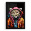 Graffiti - Luipaard - Zwart - Jas fotolijst zwart zonder passe partout klein -3d