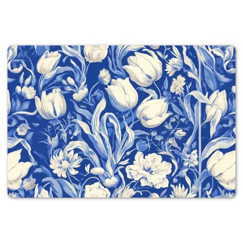 Bloemen - Delfts Blauw - Patroon - Tulp Placemat vinyl groot -zzsfeer1_Kitchenyeah-website