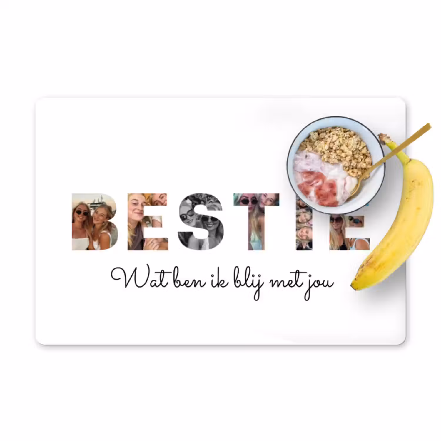 Gepersonaliseerde placemat - 6 stuks -  Bestie - Lettercollage