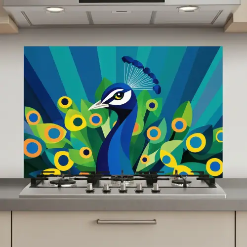 Pauw - Cirkels - Blauw keuken achterwand spatscherm klein -3d_website
