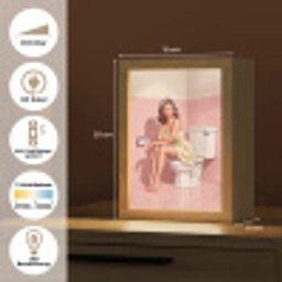 Roze - Retro - Vrouw Light Box met kabel (Tafellamp) klein -USP_DE