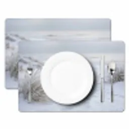 Duinen - Sneeuw - Strand - Winter - Serene Placemat vinyl groot -zzsfeer2_Kitchenyeah-website