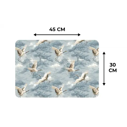 Wolken - Kraanvogels - Blauw Placemat vinyl groot 368 -specs