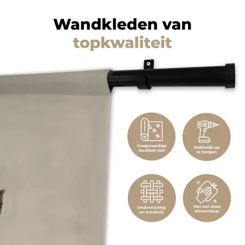 Beukenbladeren - Bruin - Groen - neutraal Wandkleed katoen klein -sfeer2