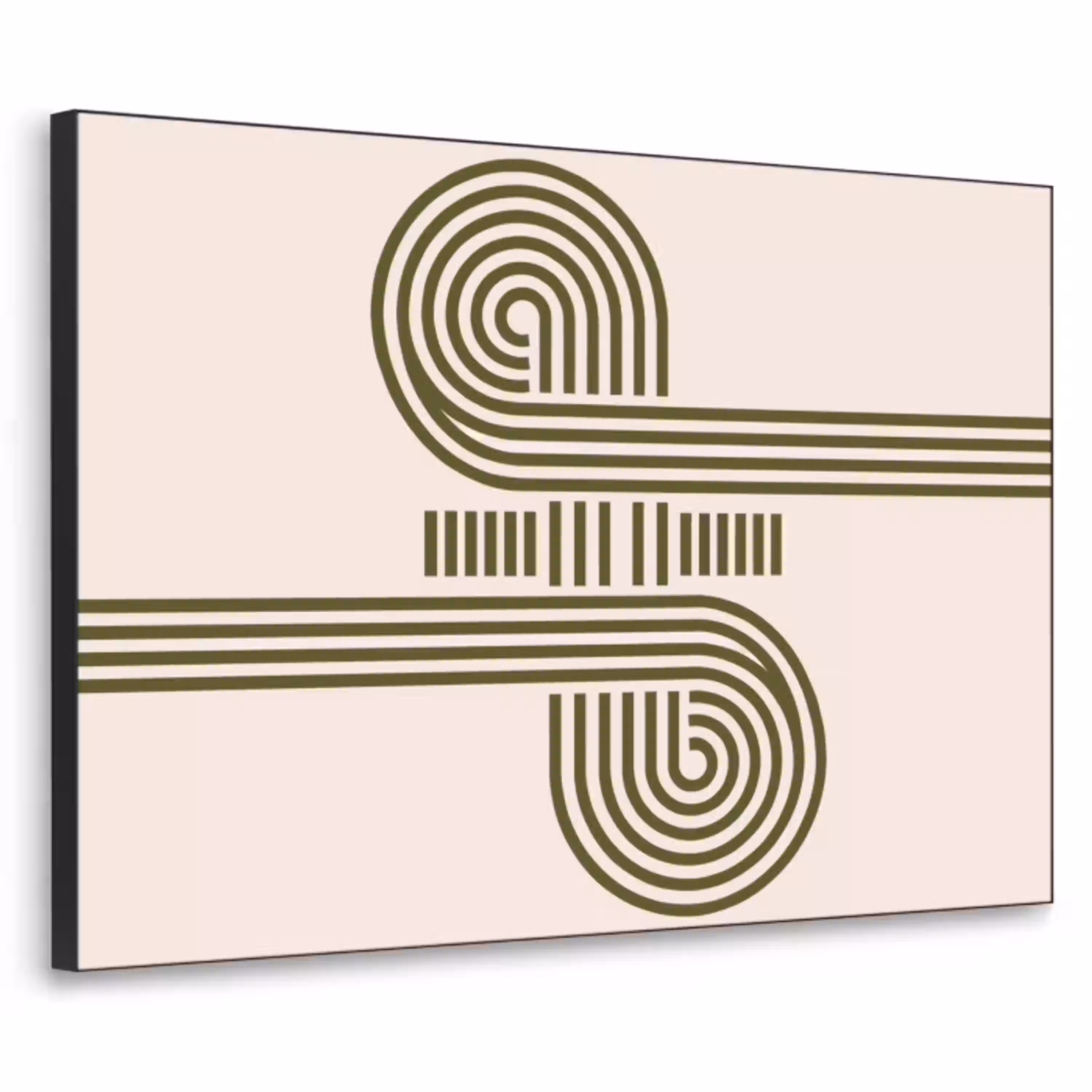 Abstract - Vormen - Modern - Groen Textielframe zwart klein -3d