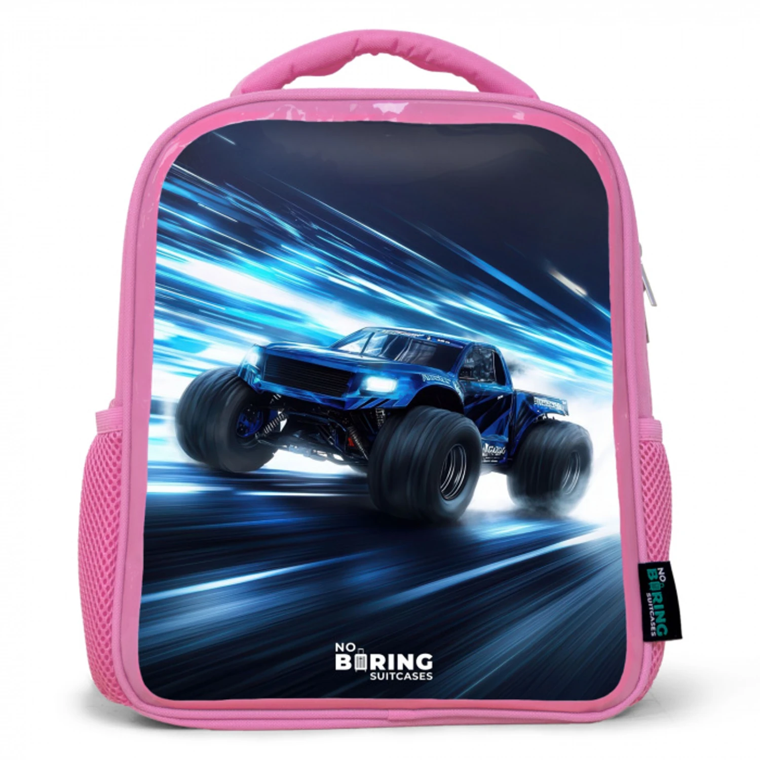 Monstertruck raast door lichtsnelheid Kinderrugzak - Roze middel -3d