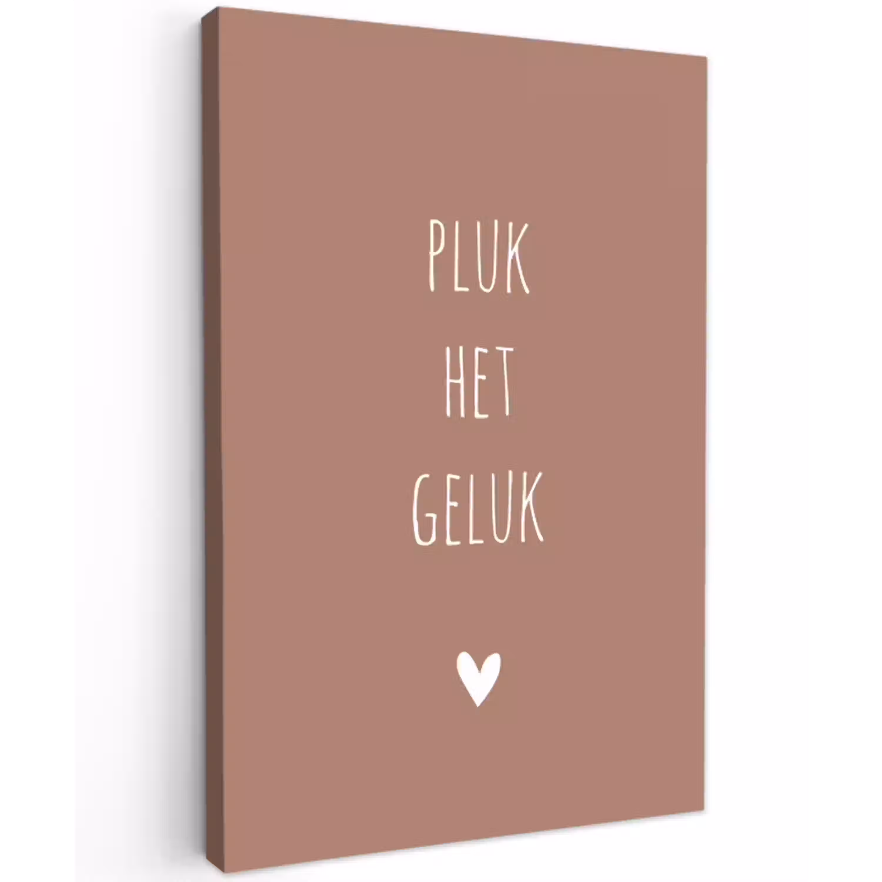 Spreuken - Pluk het geluk - Quotes Tuinposter op houten frame 2 cm dik klein -3d