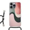 Abstract - Golven - Sierlijk - Roze Hoesje iPhone 16 Pro Max met koord klein -3d