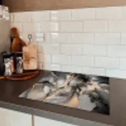 Geologisch Goud op Marmer Inductie beschermer vinyl 3mm middel -sfeer3