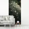 Blad - Groen - Nerven - Regendruppels fotobehang vinyl groot -woonkamer