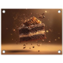 Taart - Chocolade - Eten - Brownie tuinposter los doek klein -3d