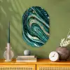 Marmerlook - Luxe - Goud - Turquoise - Glitter Wandcirkel Ovaal Forex klein -sfeer2