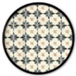 Sierlijk - Ornament - Blauw Fotolijst rond zonder passe partout klein 856 -3d