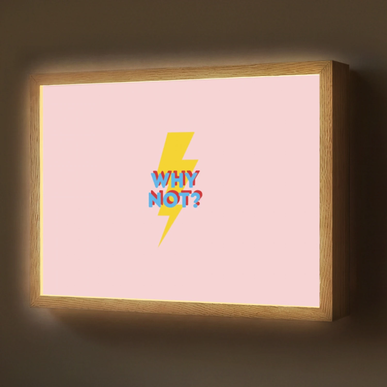 Why not - Bliksem - Roze Light Box met batterij (Wandlamp) middel -z3d_website
