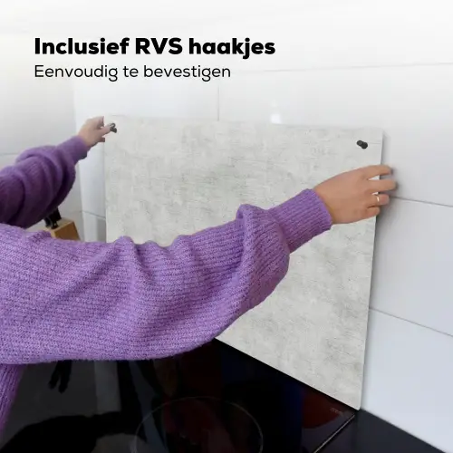 Beton - Grijs - Industrieel - Patroon Inductie beschemer met haakjes klein 777 -ky-ophangen-nl