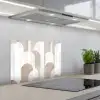 Abstracte bogen - Modern - Beige keuken achterwand spatscherm klein -3d_schuin