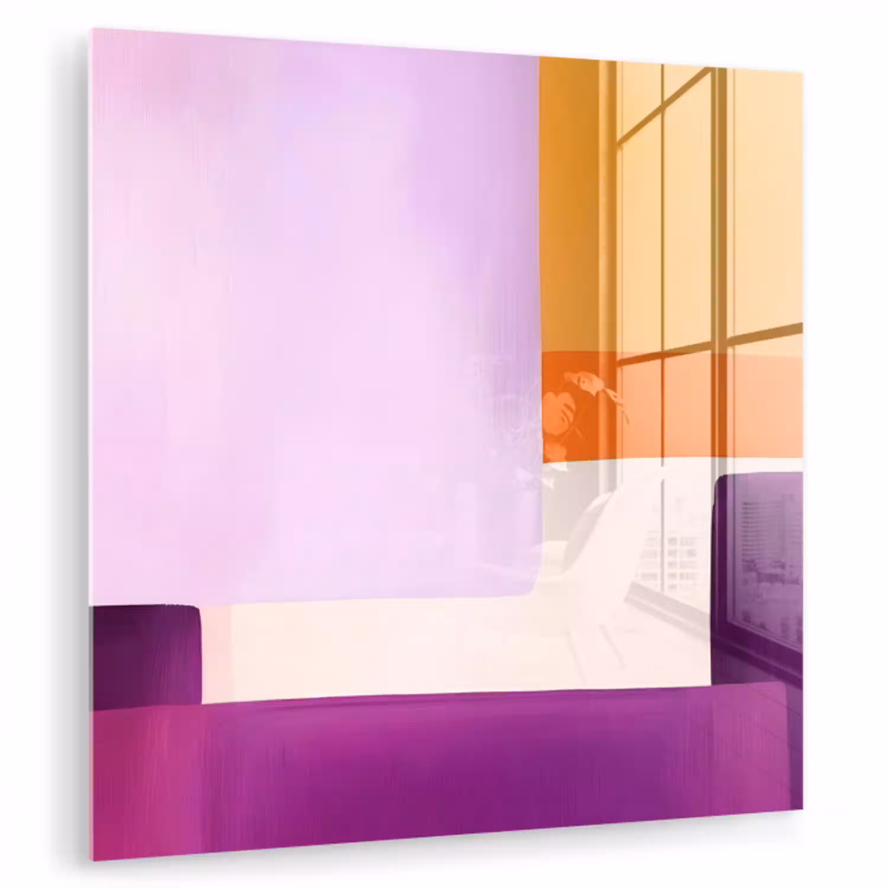Vlakken - Abstract - Rechthoekig - Oranje plexiglas 5mm klein -zzzproduct_nieuw