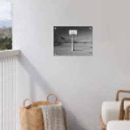Basketbalpaal - Landschap - Zand - Wit tuinposter los doek klein -sfeer8