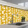 Geel - Beige - Patroon keuken achterwand 2 middel 871 -3d_schuin