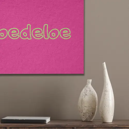 Toedeloe - Groen - Roze PET vilt klein -sfeer6_closeup