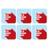 Today is a good day - Rood - lichtblauw onderzetter kurk middel -3d
