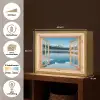 Doorkijk - Landschap - Winter - Meer - Bergen - Uitzicht Light Box met batterij (Wandlamp) middel -USP_websiteoverzichtNL