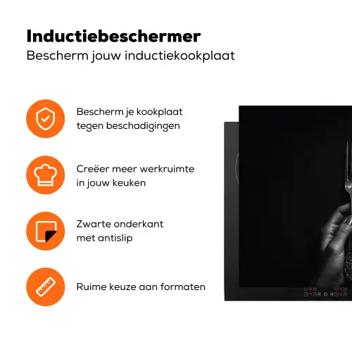 Bestek - Zwart - Wit Inductie beschermer vinyl 3mm klein -zzzzzzz-td-ups
