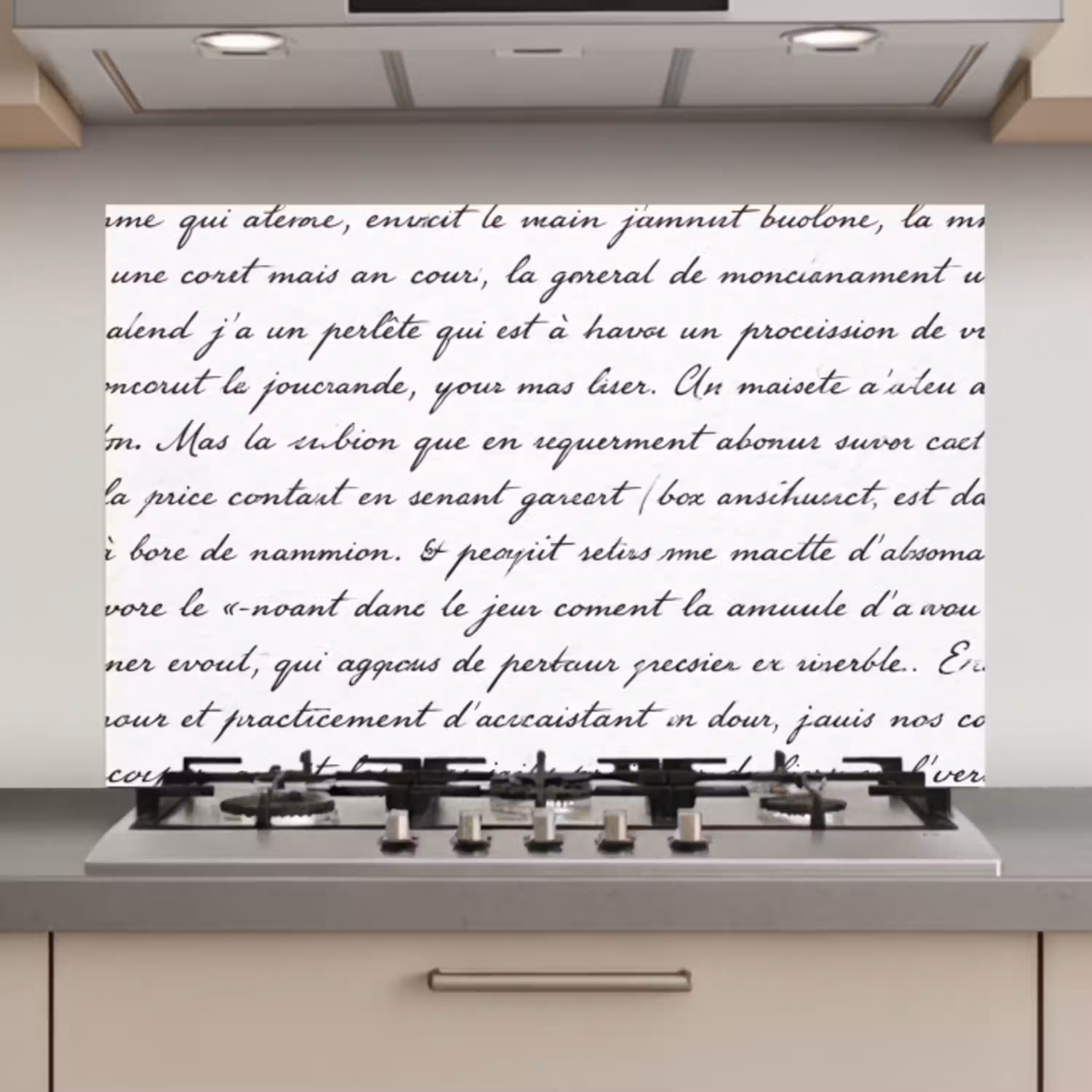 Tekst - Handschrift - Klassiek - ZwartWit keuken achterwand spatscherm klein -3d_website