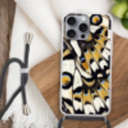 Vlinder - Vleugel - Geel Hoesje iPhone 16 Pro Max met koord klein -sfeer4