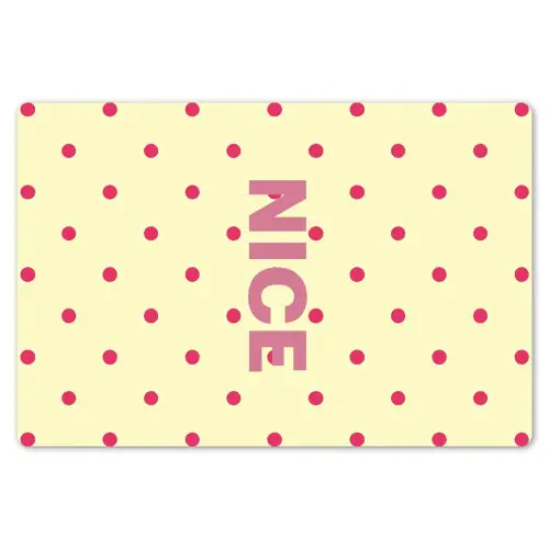 Nice - Stippen - Roze - Geel Placemat vinyl groot -zzsfeer1_Kitchenyeah-website