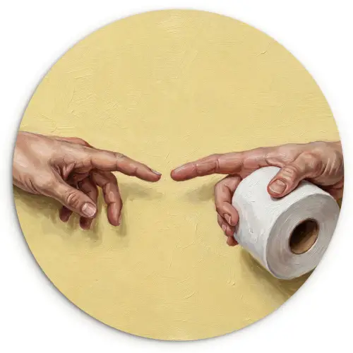 Klassiek - Kunst - Humor Wandcirkel kunststof plaat 5mm dik klein -3d