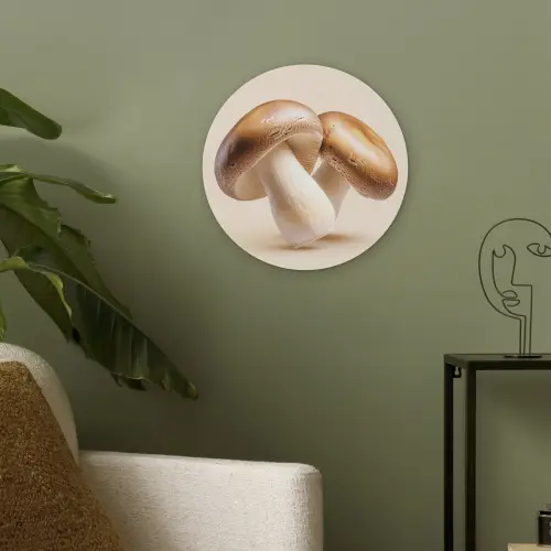 Champignons - Zacht - Beige Akoestische PET Vilt - Rond klein -sfeer2