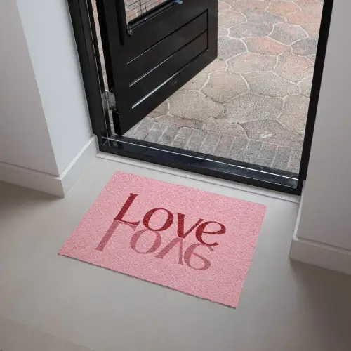 Love - Roze - Spiegeling Deurmat klein -sfeer5