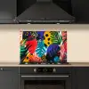 Bladeren - Vormen - Abstract - Kleurrijk keuken achterwand spatscherm klein -sfeer1