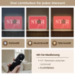 Star girl - Rood - Panter - Ster Light Box met batterij (Wandlamp) middel -USP_lichtkleurDE