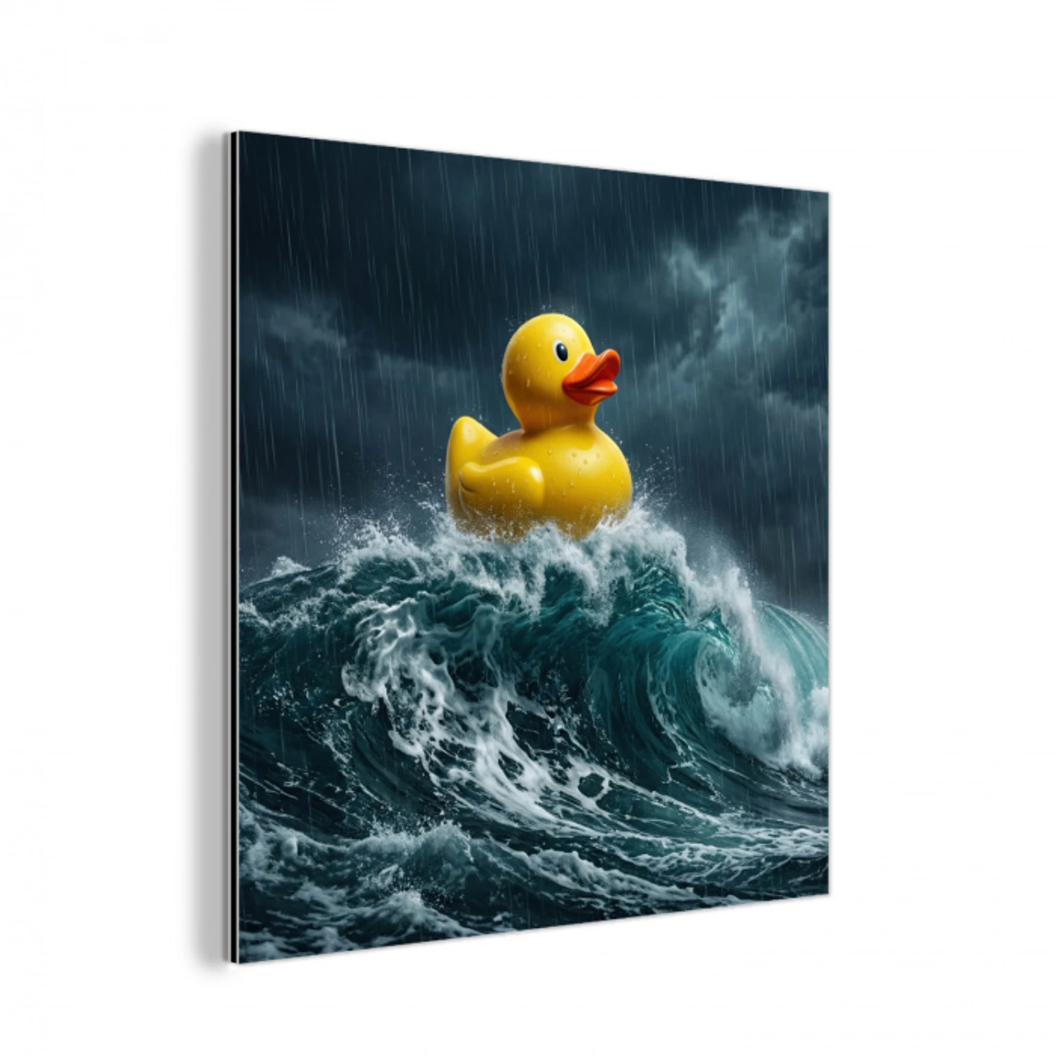 Storm - Badeend - Golven aluminium wit klein -3d