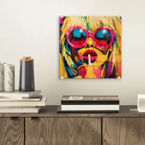 Zonnebril - Roze - Vrouw - Rietje plexiglas 5mm klein -sfeer1