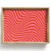 Golvend patroon - Rood - Roze - Lijnen Dienblad Rechthoek middel -z3d_shopping