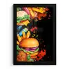 Fastfood - Graffiti - Hamburger - Eten - Modern fotolijst zwart zonder passe partout klein -3d