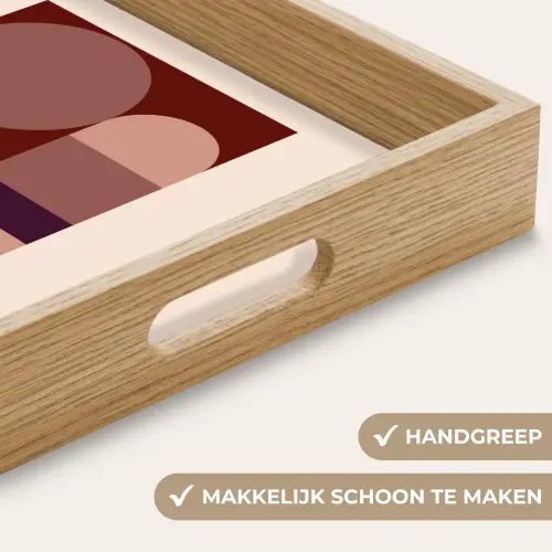 Geometrisch - Cirkels - Rood Dienblad Rechthoek middel -USP_HandgreepNL