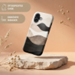 Abstract - Landschap - Golven - Crèmekleur Toughcase MagSafe Apple iPhone 17 klein -USP_RandenV_DE