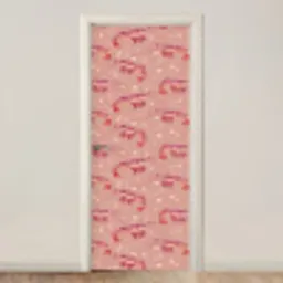 Garnalen - Stippen - Roze deurposter klein 289 -3d_beige