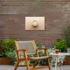 Koffie - Melkschuim - Lach - Beige Tuinposter op houten frame 2 cm dik klein -sfeer3