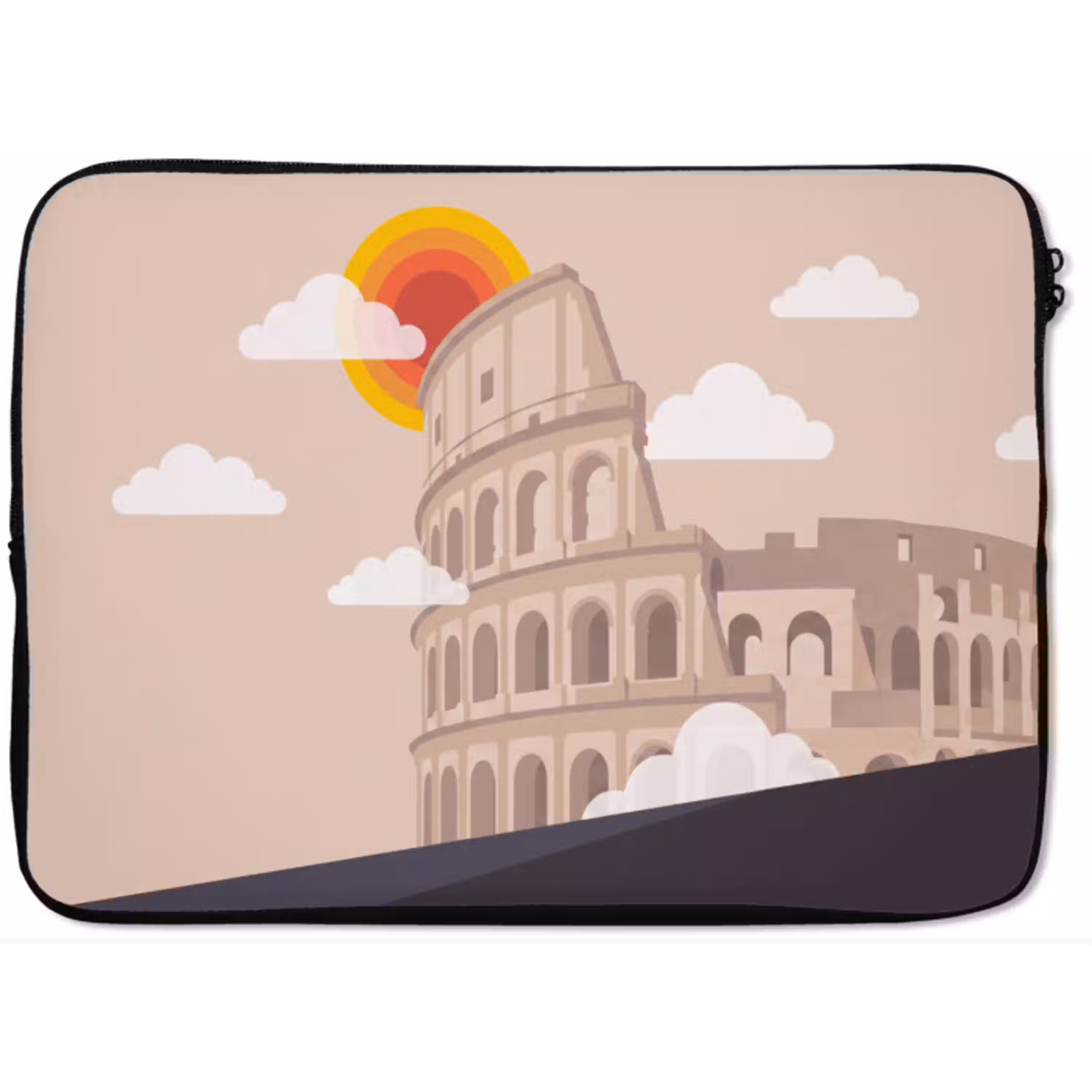 Colosseum - Zonsopgang - Rome - Architectuur - Beige laptophoes neopreen klein -zkaufland3dotto