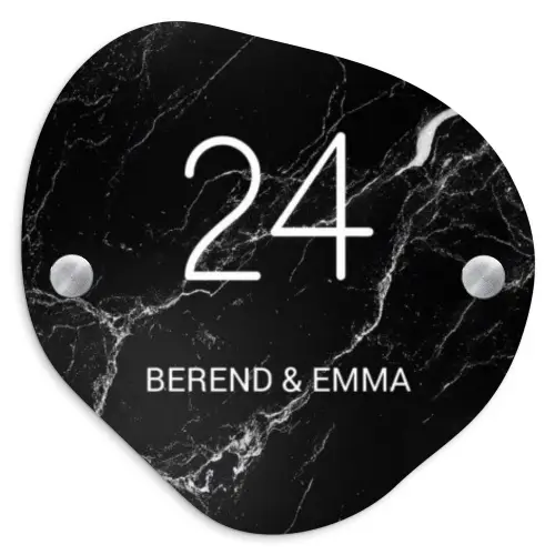 Marmer - Klassiek Naambord Organisch middel -3d