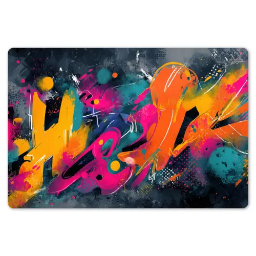 Abstract - Graffiti - Kleurrijk - Verfspatten Placemat vinyl groot -zzsfeer1_Kitchenyeah-website