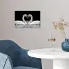 Zwanen - Hart - Zwart - Wit poster papier klein -sfeer3